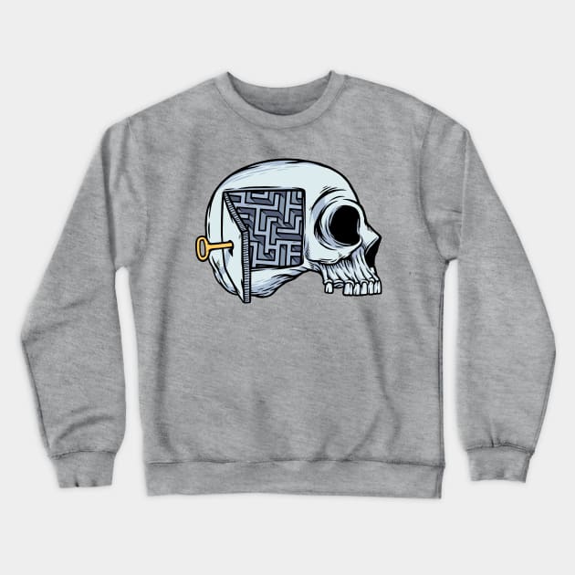 puzzle in the skull Crewneck Sweatshirt by gunaone design